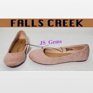 New Falls Creek Shoes Womens Size 11 Ballet Slides Flats Cream Suede Quilted NWT